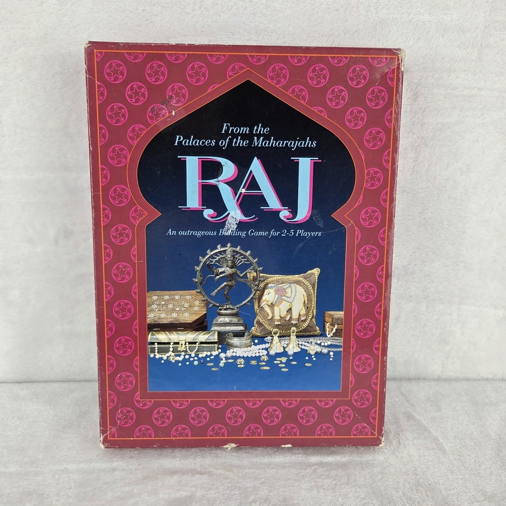 Vintage 1995 Raj Board Game Winning Moves 99% Complete Bidding Game India Theme
